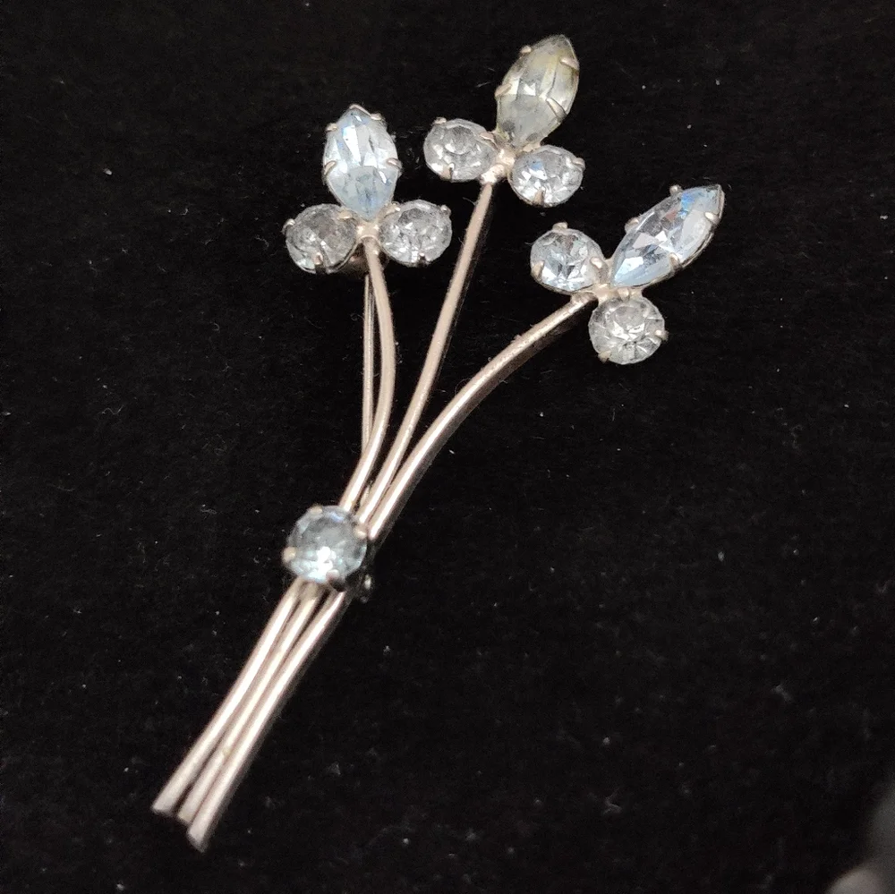 Vintage Signed Azub Austria Flower Bouquet Brooch - Picture 12 of 12